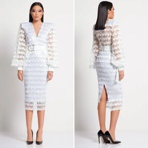 NWT ZHIVAGO - It’s Over Dress in White / Silver Size 6 US